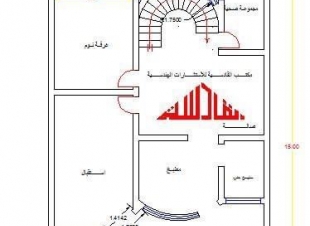 خريطة منزل 15×10 شكل القطعة متوازي اضلاع 